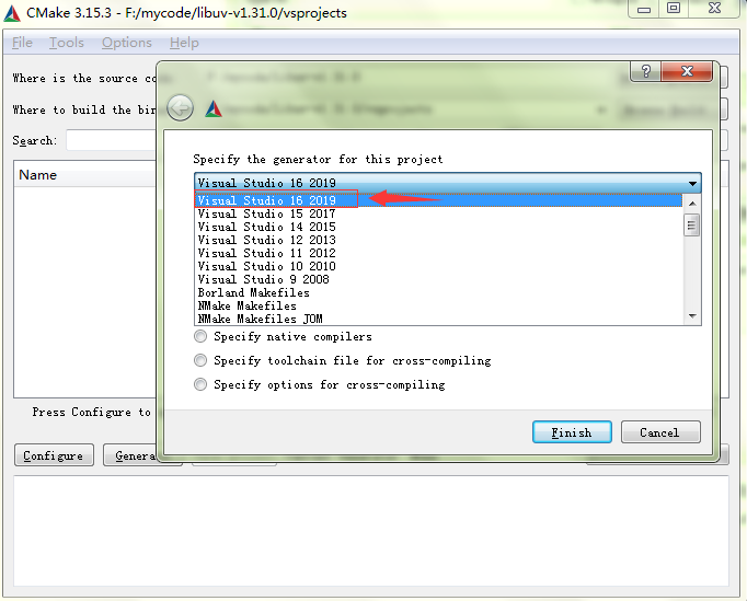 2.2.2 利用 cmake 工具生成 Visual Studio 工程文件（配图）