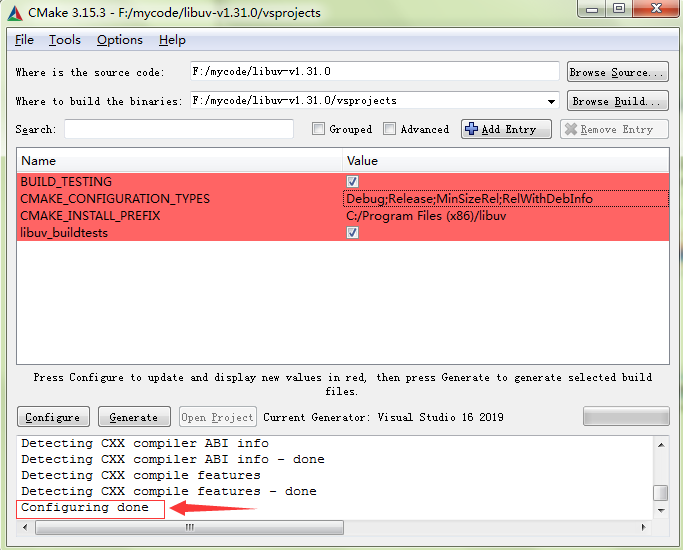 2.2.2 利用 cmake 工具生成 Visual Studio 工程文件（配图）