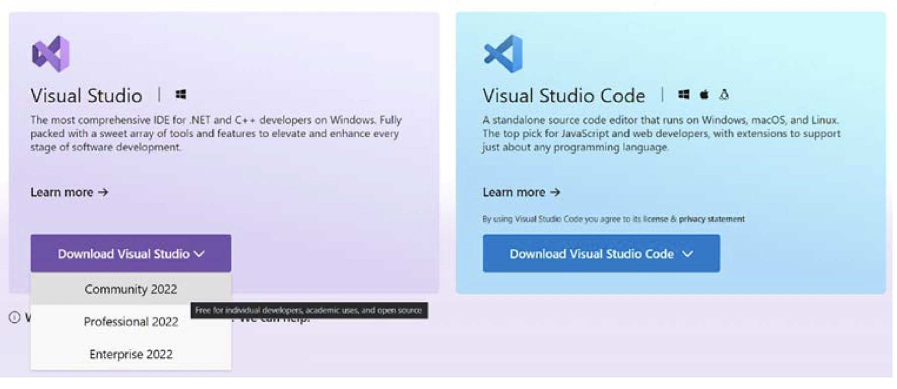 下载Visual Studio