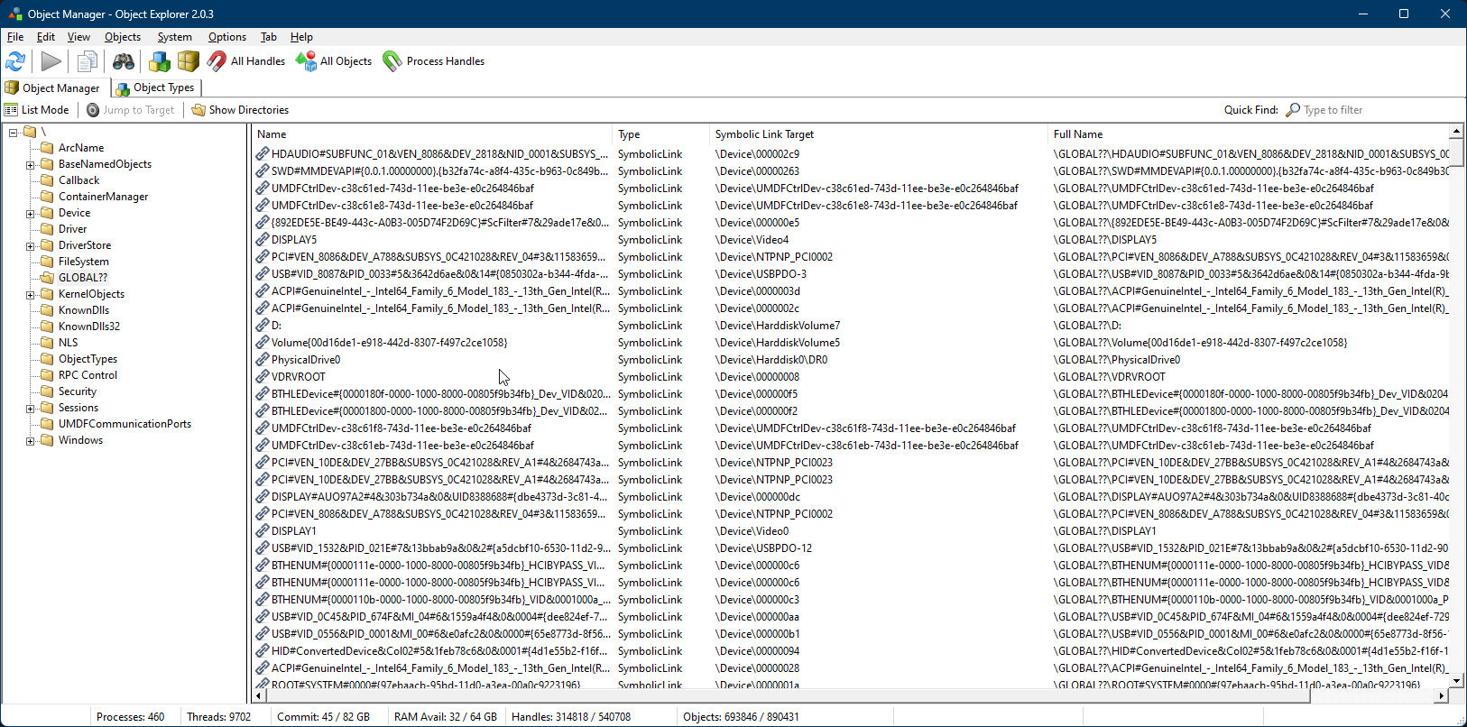 Object Manager界面截图